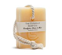 Clovelly Soap Co Natural Handmade Soap on a rope Bar (Eucalyptus Mint & Lemon, 100g) For all skin types.