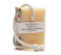 Clovelly Soap Co Natural Handmade Soap on a rope Bar (Lavender Patchouli & Frankincense, 100g) For all skin types.