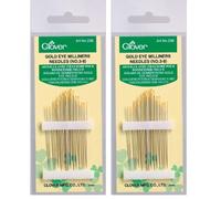 Clover 236 Gold Eye Milliners Needles No. 3,5,7,9, 16 (Pack of 2)