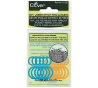 Clover 3108 Soft Jumbo Stitch Ring Markers, Other, Multicoloured, 2.58 x 8.47 x 14.92 cm