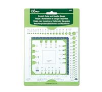 Clover 3200 Swatch Ruler and Needle Gauge, (PET), Assorted, 10cm