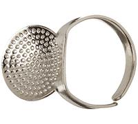 Clover 611 Adjustable Ring Thimble with Plate, 1 , Silver