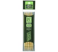 Clover 7-inch Takumi Bamboo Double Point Knitting Needles-Size 11/8mm, Pack of 5