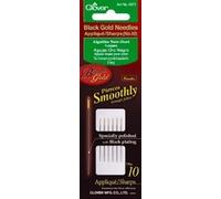 Clover 74793 Black Gold Applique-Sharps Needles-Size 10 6-Pkg