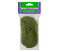 Clover 7922 Natural Wool Roving: Moss Green 20gm