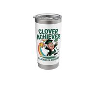Clover Achiever Mischief Maker St Patrick's Day Irish Puns Stainless Steel Insulated Tumbler
