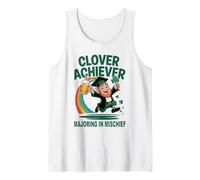 Clover Achiever Mischief Maker St Patrick's Day Irish Puns Tank Top