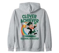 Clover Achiever Mischief Maker St Patrick's Day Irish Puns Zip Hoodie
