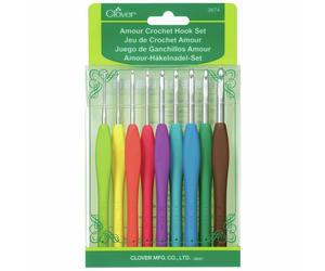Clover Amour Crochet Hook Set - 9 Hooks Sizes: 2mm-6mm - Gift Hobby Knitting