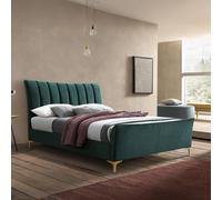 Clover Bed - Green Velvet Fabric - Sizes Available