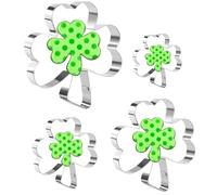 Clover Biscuit and Cookie Cutters, 4 Piece Stainless Steel Set