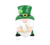 Clover Charm for Pandora Lucky Charms Irish Leprechauns with Hat for St. Patricks Day Clover