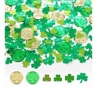 Clover Confetti Green Lucky Clover Four-Leaf Table Decoration, Confetti Glitter Decoration Confetti Birthday, St Patricks Day Decoration, Lucky Clover, Star Confetti for Wedding, Birthday, Christening