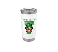 Clover Dreams Make This Leprechaun Smile St Patricks Day Stainless Steel Insulated Tumbler
