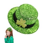 Clover Hair Clips, St. Patrick's Day Hat Hair Clips | Glitter Hat Pin for Holidays | Cute St. Patrick's Day Dress Up Supplies