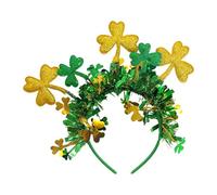 Clover Headband - Green Clover Colorful Stripe Headband Accessory For Irish Carnival Costume | And Pageant Ready With Bowler For Women, St Patrick's Day Celebration Costume
