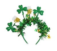 Clover Headband - Green Clover Colorful Stripe Headband Accessory For Irish Carnival Costume | And Pageant Ready With Bowler For Women, St Patrick's Day Celebration Costume