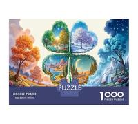 Clover Heart Tree 1000pcs Jigsaw Puzzle Clover Wall Art - Heavy-Duty Jigsaw Cardboard & Puzzle for The Whole Family 70x50cm/1000pcs Relaxation Jigsaw Puzzle