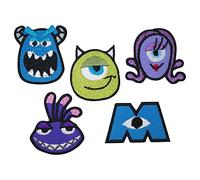 CLOVER INTER 5 Pcs Monsters Inc Patches Iron on Embroidered Badge Saw On Patch for Jeans, Clothing, Bags, Jackets, Caps