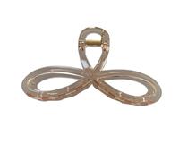 Clover Jelly Colorful Bow Multi-functional Hair Clip At The Back(Champagne)