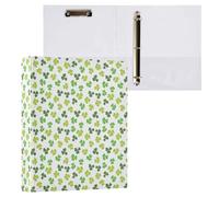 Clover Leaf Irish Lucky Shamrock 3 D-Ring Binder A4 1 Pack with 200 Sheet for Kids School Supplies Women Men Office