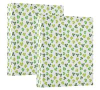 Clover Leaf Irish Lucky Shamrock 3 D-Ring Binder A4 2 Pack with 200 Sheet for Kids School Supplies Women Men Office