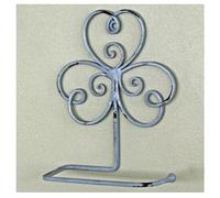 CLOVER LEAF TOILET LOO ROLL HOLDER in shabby chic grey