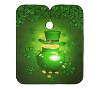 Clover Leaves Gold Coin Barber Cape Easy Clean Beard Bib Waterproof Hairdressing Apron For Barbershop Beauty Shops Barbers 140X168Cm