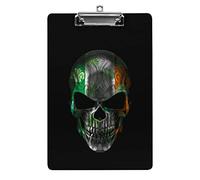 Clover Leaves on Irish Flag Stpatrick's Day A4 Size Clipboard Funny Aesthetic Working Studying Letter Standard Clip Board 12.5×8.5 in Hardboard for School Classroom Kids Writing Drawing