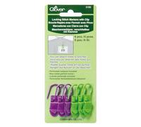 Clover Locking Stitch Markers with Clip, Multi-Colour, 3.27 x 10.25 x 17.869999999999997 cm CL3165