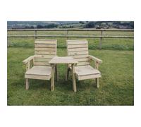 Churnet Valley Garden Furniture Churnet Valley Clover Love Seats With Angled Tray