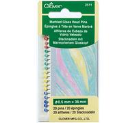 Clover Marbled Glass Head Pins, Multi-Colour, 11.5 x 6.3 x 0.4 cm