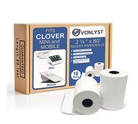 Clover Mini and Mobile - 2 1/4" x 80' Thermal Paper Rolls (10 Rolls)