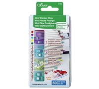 Clover Mini Wonder Clips(Assortment 50pcs), Multicolour, 15.5 x 3.5 x 7.5 cm