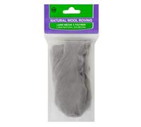 Clover Natural Wool Roving: Ash 20gm, 20