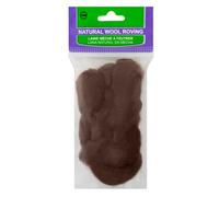 Clover Natural Wool Roving: Brown 20gm, 20