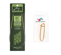Clover Needlecraft Takumi Bamboo Circular Knitting Needles 36 inch Size 2/2.75mm Bundle with 1 Artsiga Crafts Stitch Holder 3016/36 02