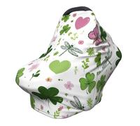 Clover Nursing Cover 360° Full Coverage St.Patrick Stretch Scarf for Breastfeeding and Car Seat Cover Fit for Most Pushchairs and Prams