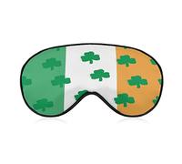 Clover on The Irish Flag Sleep Eye Mask Soft Eye Covers Blocking Lights Blindfold with Adjustable Strap for Travel Nap