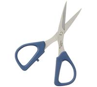 Clover Patchwork Scissors: Mini, Steel, Silver/Blue, 1,4.5in