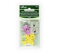 Clover Quick Locking Stitch Markers (Large), Pink/Yellow