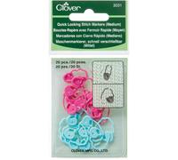 Clover Quick Locking Stitch Markers-Medium 20/Pkg -3031