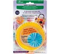 Clover Quick Yo Yo Maker-Round, Yellow, Extra Large (2-3/8in), Kid-friendly
