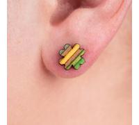 Clover Recycled Skateboard Stud Earrings
