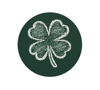 Clover Silhouette On Dark Green Round Magnetic Fridge Magnets For Kitchen Durable With Enduring Magnetism