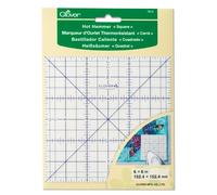 Clover Square Hot Hemmer, Heat Resistant Ruler for Dry & Steam Iron, Quilt Blocks, Hemming, 6 x 6 152.4 x 152.4mm, White
