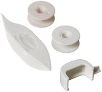 Clover Tatting Shuttle Coil VE3 Haberdashery, Plastic, White, 18.5 x 9.5 x 1.5 cm, 4 Units, 18.5 x 9.5 x 1.5 cm