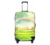 Clover Tree, Rainbow and Gold Coin Elastic Travel Luggage Cover Suitcase Protector, Print Suitcase Baggage Cover Anti-Scratch