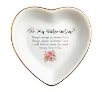 Clover89 Ceramic Trinket Tray for Friend,Sister,Besties-Jewelry Dish Birthday Gifts for Female-Ring Holder,Jewelry Tray,Long Distance Friendship,Besties,Sister Gifts (To my Sister-in-law 1)