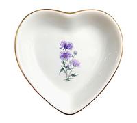 Clover89 September Aster Flower Ring Dish-Purple Floral Jewelry Dish for Hippie,Nature,Pace-Birth Flower for Mom,Mother-in-law,Step Mom,Godmother,Aunt,Grandma,Sister,Friend-Floral Birthday Gifts